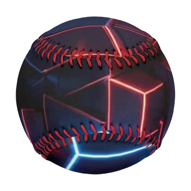 Neon Baseball -  Midnight Navy Crimson 3D Cube (Front)