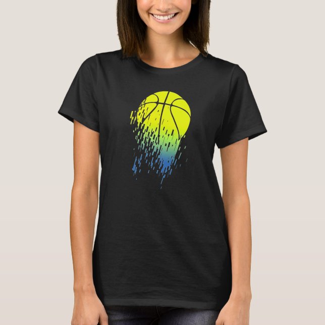 Neon Basketball Glitch T-Shirt (Front)