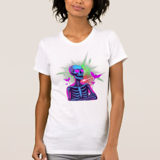 Neon Bat Skeletons – Retro Glow Halloween Vibe T-Shirt