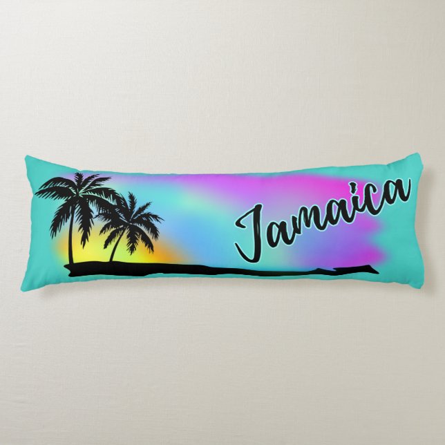 Neon Beach Skies At Jamaica Body Cushion (Front)