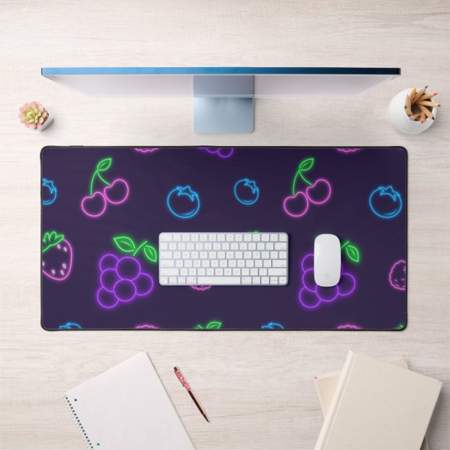 Neon Berry Pattern Desk Mat (Office 1)