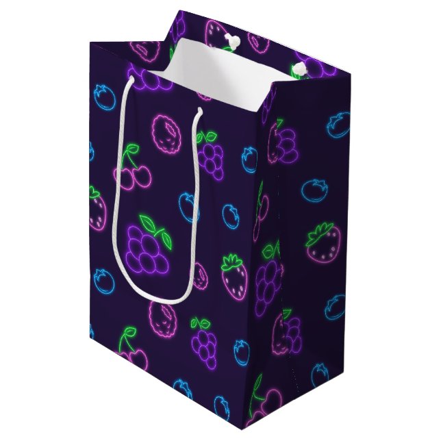 Neon Berry Pattern Gift Bag (Front Angled)