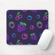Neon Berry Pattern Mouse Pad