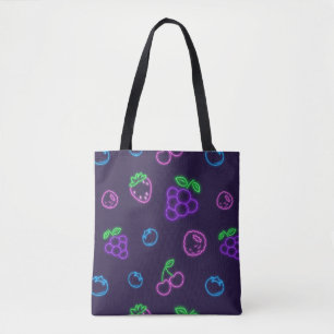 Neon Berry Pattern Tote Bag