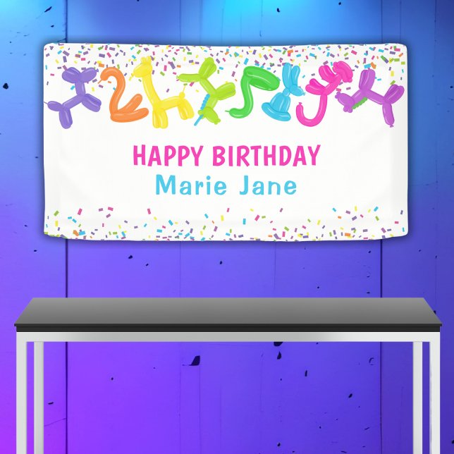 NEON BIRTHDAY ANIMALS BALLOONS BANNER (Creator Uploaded)