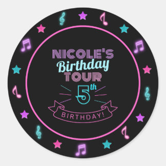Neon Birthday Tour Music Birthday Sticker