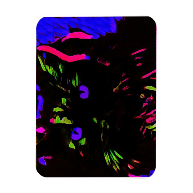 Neon Black Cat with Glowing Eyes Magnet (Vertical)