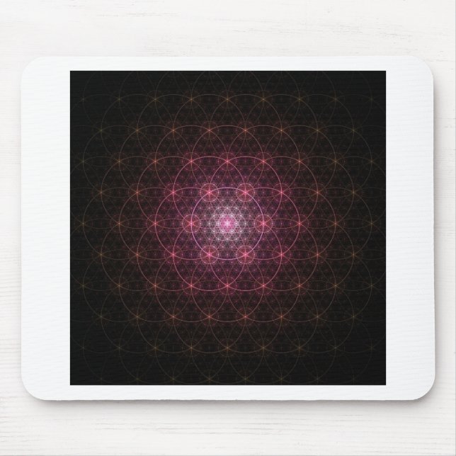 Neon Black Flower of Life Mouse Pad (Front)