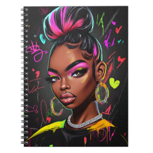 Neon Black Girl Notebook