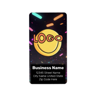 Neon Black Nightlife Events Business Branding Label