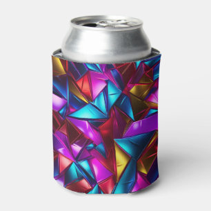 Neon Blacklight Abstract Stained Glass Can Cooler