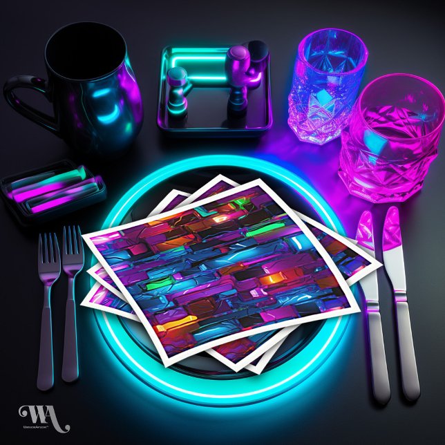 Neon Blacklight Abstract Stained Glass Napkin (Creator Uploaded)