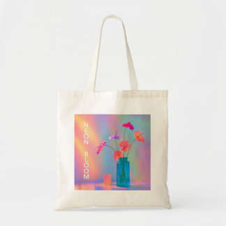 Neon Bloom Cap Tote Bag