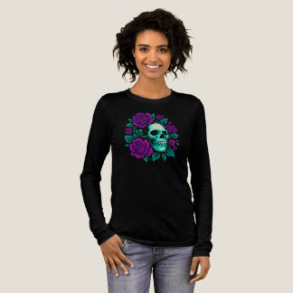Neon Bloom – Skull in Roses Tri-Blend Shirt