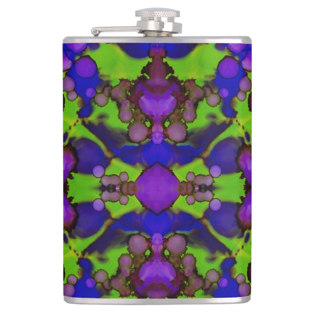 Neon Bloomstorm Hip Flask (Front)