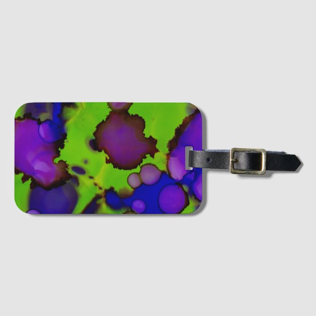 Neon Bloomstorm Luggage Tag (Front Horizontal)