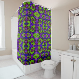 Neon Bloomstorm Shower Curtain