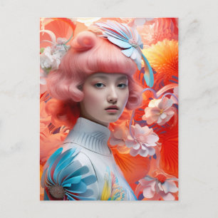 Neon Blossom Postcard