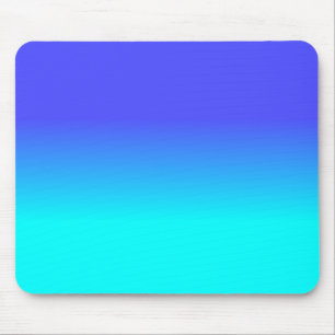 Neon Blue and Bright Neon Aqua Ombré Shade Colour Mouse Pad
