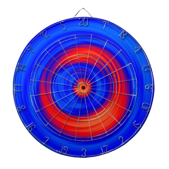 Neon Blue and Red Dartboard (Front)