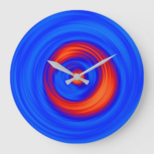 Neon Blue and Red Large Clock