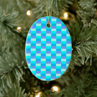 Neon Blue Color Pattern Ceramic Tree Decoration
