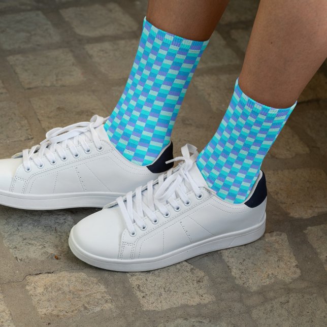 Neon Blue Color Pattern Socks (Creator Uploaded)