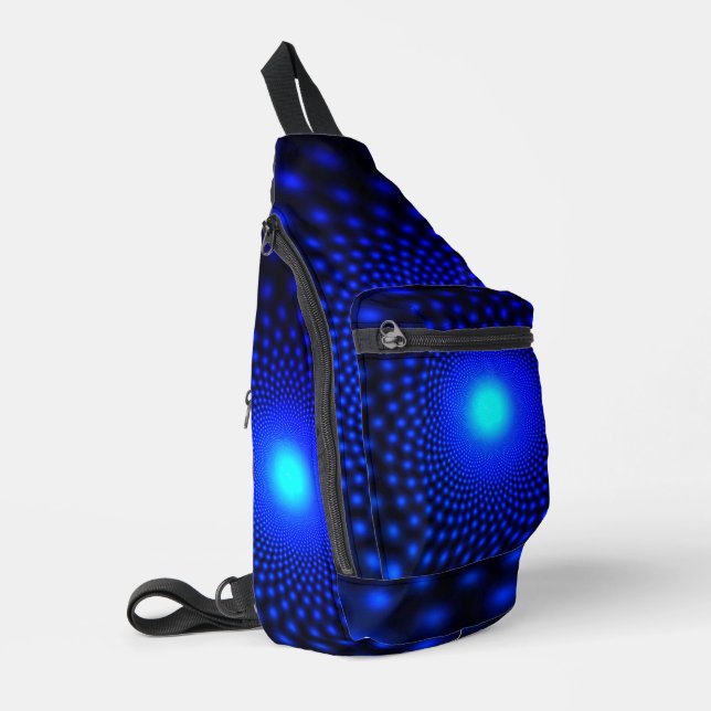 Neon Blue Dots Lights Sling Bag (Left Corner)