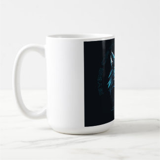 Neon Blue Geometric Wolf T-Shirt Coffee Mug