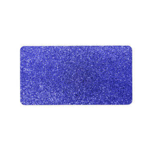 Neon blue glitter label
