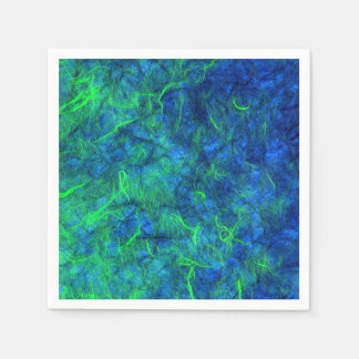 Neon blue green psychedelic Japanese rice paper Napkin