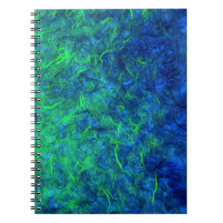 Neon blue green psychedelic Japanese rice paper Spiral Notebook