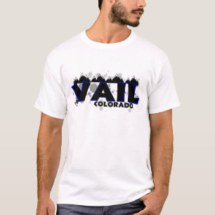 Neon blue grunge Vail Colorado T-Shirt