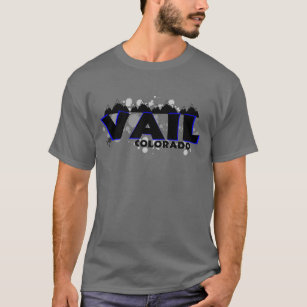 Neon blue grunge Vail Colorado T-Shirt