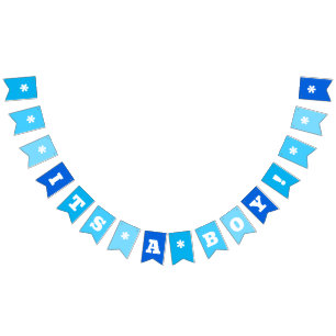 Neon Blue   Its a Boy!   Custom Bunting
