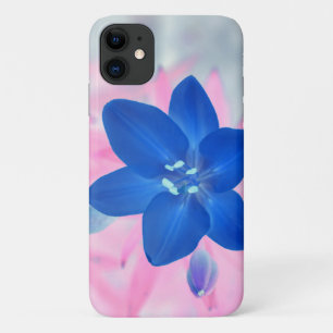 Neon Blue Lily Flower iPhone 11 Case
