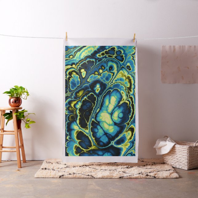 Neon Blue Marble Flow Fabric (In Situ)