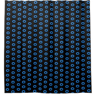 Neon Blue on Black Shower Curtain