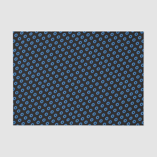 Neon Blue on Black Tissue Paper (Front)