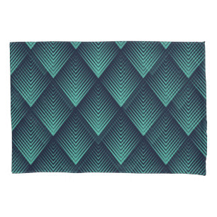 Neon Blue Op-Art Chevron. Pillowcase