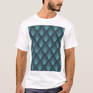 Neon Blue Op-Art Chevron. T-Shirt