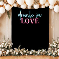 Neon Blue Pink Drunk In Love Photo Backdrop