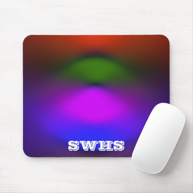 Neon Blue, Purple, Green & Orange School Monogram Mouse Pad (With Mouse)