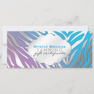 Neon Blue & Purple Zebra Print Gift Certificates