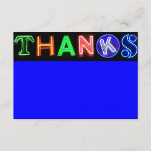 NEON BLUE SIGNS Bar Bat Mitzvah Thank You Card