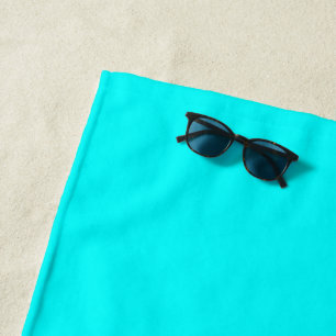 Neon Blue Solid Colour Classic Beach Towel