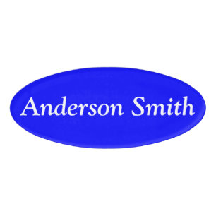 Neon Blue Solid Colour Name Tag