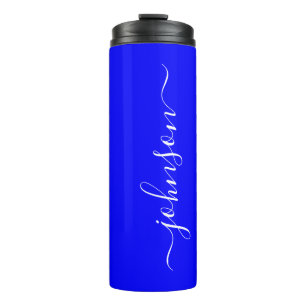 Neon Blue Solid Colour Thermal Tumbler