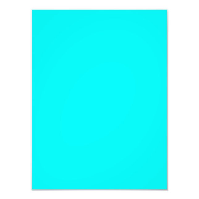 Neon Blue Teal Light Bright Fashion Colour Trend Photo Print (Front)