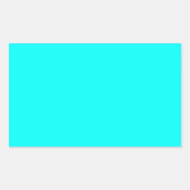 Neon Blue Teal Light Bright Fashion Colour Trend Rectangular Sticker (Front)